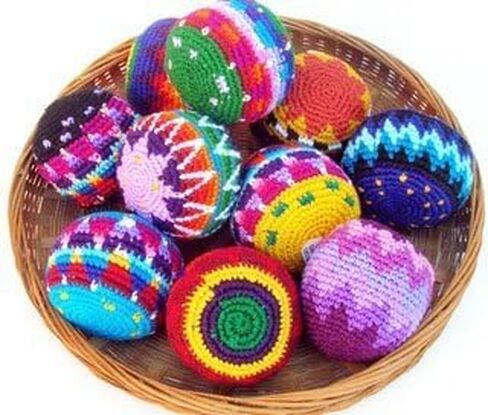 Funny Guy Mugs Footbag Set (3 Pack) – Handmade in Guatemala Crochet Hacky Kick Sack Balls – Footbag Juggling Balls for Outdoor Play, Party Games & Coordination Training in Saudi Arabia