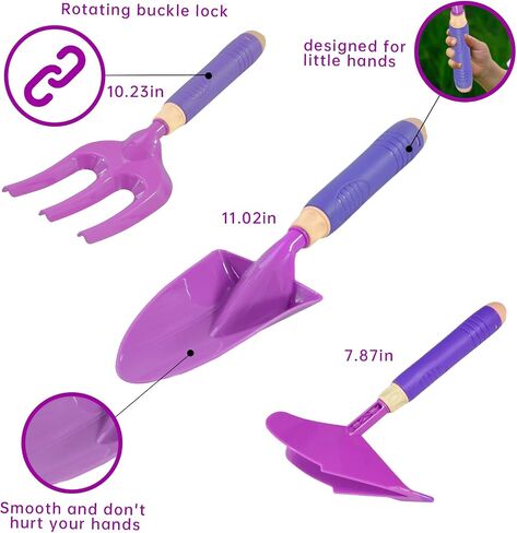 16Pcs Kids Gardening Tools Outdoor Toys Set Backyard Play with Wheelbarrow, Apron, Watering Can and More Educational STEM Learning Pretend Toys Outdoor Indoor for Toddlers Kids Boys Girls in Kuwait