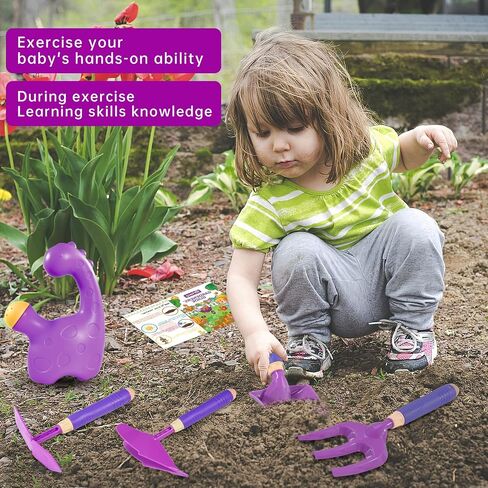 16Pcs Kids Gardening Tools Outdoor Toys Set Backyard Play with Wheelbarrow, Apron, Watering Can and More Educational STEM Learning Pretend Toys Outdoor Indoor for Toddlers Kids Boys Girls in Kuwait