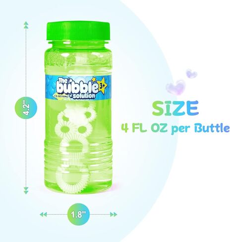 Shemira 24 Pcs Bubble Bottles with Wand, Bubbles Party Favors for Kids, Blow Bubbles Solution Summer Toy, Birthday Party Supplies, Outdoor & Indoor Activity, 4oz Bubble Solution, 6 Assorted Colors in Kuwait