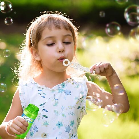 Shemira 24 Pcs Bubble Bottles with Wand, Bubbles Party Favors for Kids, Blow Bubbles Solution Summer Toy, Birthday Party Supplies, Outdoor & Indoor Activity, 4oz Bubble Solution, 6 Assorted Colors in Kuwait