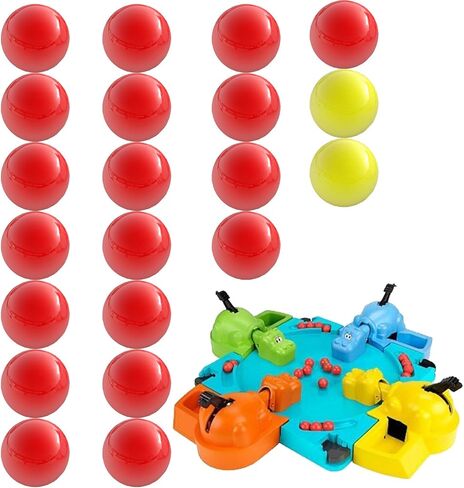 IMPRESA Replacement Marbles for Hungry Hungry Hippos - 21 Pieces - Includes 19 Red Balls with 2 Extra Yellow Balls - Great for Replacing Lost or Damaged Game Pieces in Saudi Arabia