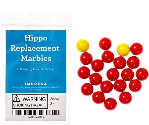 IMPRESA Replacement Marbles for Hungry Hungry Hippos - 21 Pieces - Includes 19 Red Balls with 2 Extra Yellow Balls - Great for Replacing Lost or Damaged Game Pieces in Saudi Arabia