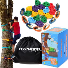 Hyponix Ninja Tree Climbing Kit for Kids, 16 Large Rock Holds & 8 Ratchets in Saudi Arabia