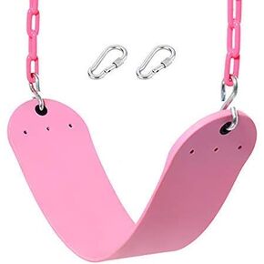 Pink Swing Seat - Heavy Duty Chain Plastic Coated - Playground Swing Set Accessories Replacement Gift Box Set Birthday Gift