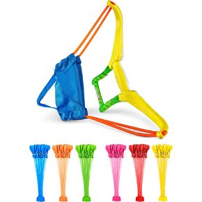 مقلاع Bunch O Balloons + 6 مجموعات بالونات (200+ بالونات) من ZURU بالونات مياه ذاتية الغلق سريعة التعبئة، للاستخدام في الهواء الطلق، والعائلة، والأصدقاء، ومتعة الصيف للأطفال