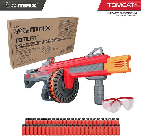 Dart Zone Max Tomcat Ultimate Superdrum Dart Blaster مجموعة مكونة من 58 قطعة in Kuwait