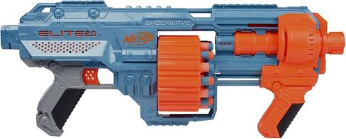Nerf Elite 2.0 Shockwave RD-15 Dart Blaster, 30 Nerf Elite Darts, 15-Dart Rotating Drum, Kids Outdoor Toys for 8 Year Old Boys & Girls and Up in Saudi Arabia
