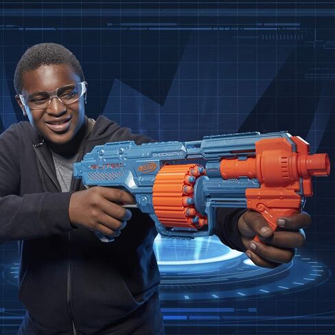 Nerf Elite 2.0 Shockwave RD-15 Dart Blaster, 30 Nerf Elite Darts, 15-Dart Rotating Drum, Kids Outdoor Toys for 8 Year Old Boys & Girls and Up in Saudi Arabia