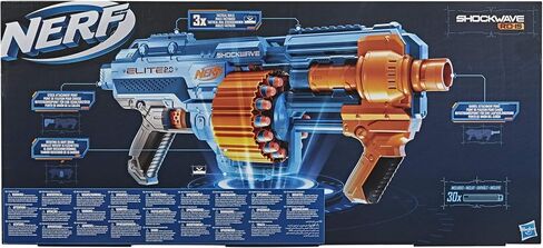 Nerf Elite 2.0 Shockwave RD-15 Dart Blaster, 30 Nerf Elite Darts, 15-Dart Rotating Drum, Kids Outdoor Toys for 8 Year Old Boys & Girls and Up in Saudi Arabia