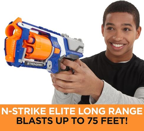 Nerf N Strike Elite Strongarm Toy Blaster With Rotating Barrel, Slam Fire, And 6 Official Nerf Elite Darts For Kids, Teens, And Adults(Amazon Exclusive) in Saudi Arabia