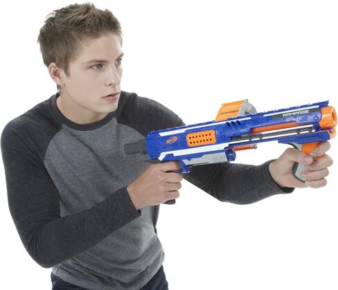 Nerf Rampage N-Strike Elite Toy Blaster with 25 Dart Drum Slam Fire & 25 Official Elite Foam Darts for Kids, Teens, & Adults (Amazon Exclusive) in Saudi Arabia