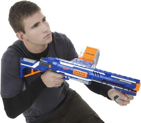 Nerf Rampage N-Strike Elite Toy Blaster with 25 Dart Drum Slam Fire & 25 Official Elite Foam Darts for Kids, Teens, & Adults (Amazon Exclusive) in Saudi Arabia