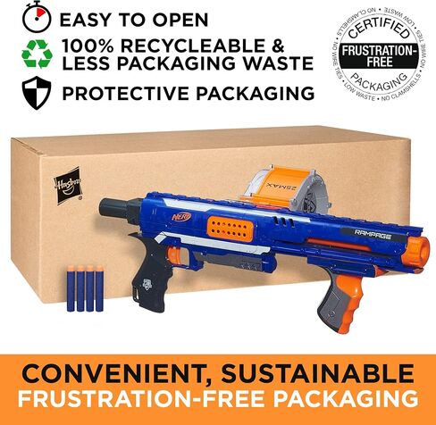 Nerf Rampage N-Strike Elite Toy Blaster with 25 Dart Drum Slam Fire & 25 Official Elite Foam Darts for Kids, Teens, & Adults (Amazon Exclusive) in Saudi Arabia
