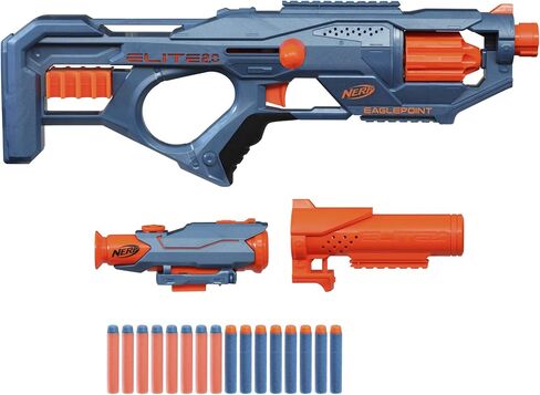 Nerf Elite 2.0 Eaglepoint RD-8 Blaster - 8-Dart Drum, Detachable Scope and Barrel, 16 Official Elite Darts, Bolt Action in Saudi Arabia