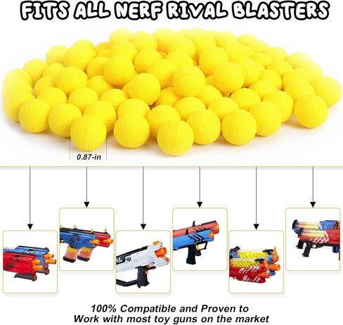 100 Rounds Refill Balls Ammo Compatible with Nerf Rival Gun, TiopLior Foam Bullet Ball Replacement Refill Pack Fit for Rival(HIR, High-Impact Rounds) in Kuwait
