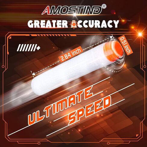 AMOSTING 100PCS Refill Darts for Nerf N Strike Elite 2.0 Series Glow in The Dark Bullets Pack – Compatible with All Elite Blasters White in Saudi Arabia