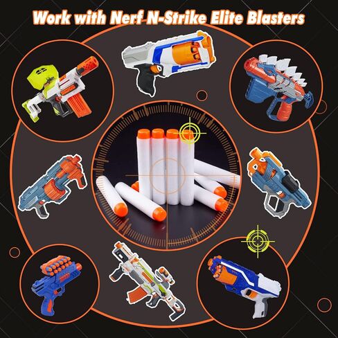 AMOSTING 100PCS Refill Darts for Nerf N Strike Elite 2.0 Series Glow in The Dark Bullets Pack – Compatible with All Elite Blasters White in Saudi Arabia