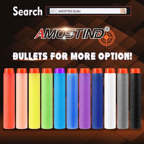 AMOSTING 100PCS Refill Darts for Nerf N Strike Elite 2.0 Series Glow in The Dark Bullets Pack – Compatible with All Elite Blasters White in Saudi Arabia