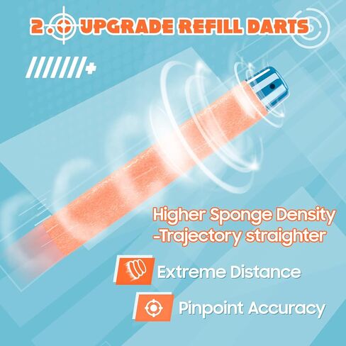 مجموعة 100 قطعة من أسهم إعادة التعبئة من AMOSTING لسلسلة Nerf N Strike Elite 2.0 المتوهجة في الظلام - متوافقة مع جميع مسدسات Elite باللون الأبيض in Kuwait