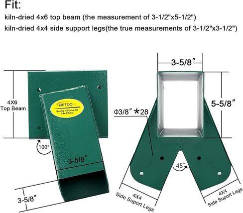 BETOOLL A-Frame 2 Brackets Swing Set Bracket with Mounting Hardware (Green) in Kuwait