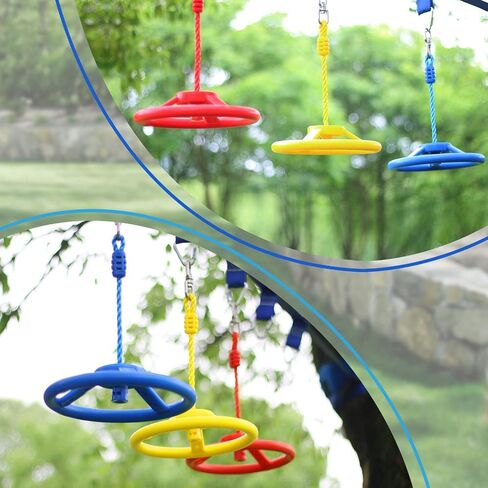 Rainbow Craft 3-Pack Kids Ninja Monkey Bars - Trapeze Swing Bars for Ninja Obstacle Course Attachments - 3pc of Blue, Red & Green Color in Saudi Arabia
