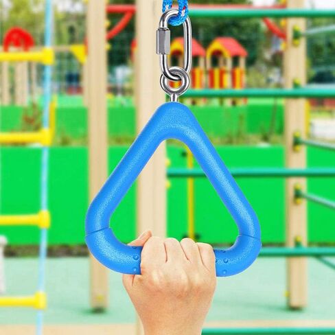 Dolibest قطعتان من حلقات شريط التأرجح مع حلقات تسلق، وإكسسوارات مجموعة التأرجح في الهواء الطلق لمجموعة أرجوحة النينجا ملحقات حلقة القرد، مجموعة ألعاب أرجوحة حلقة العوائق للأطفال باللون الأزرق in Kuwait
