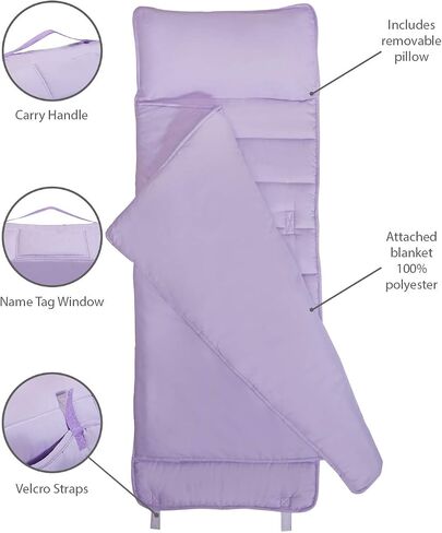 EVERYDAY KIDS Toddler Nap Mat with Removable Pillow -Fire Police Rescue- Carry Handle Fastening Straps Closure, Rollup Design, Soft Microfiber for Preschool, Daycare, Sleeping Bag -Ages 2-6 Years in Saudi Arabia