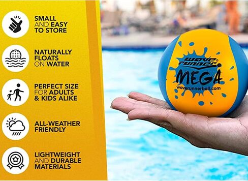 Wave Runner Soft Foam Water Skipping Ball | 2-Pack Bundle | Speed Duo Set Includes Two Water Bouncing Balls Mega Ball & Grip Ball | Great Summer Toy for Beach Swimming Pool River Lake in Saudi Arabia
