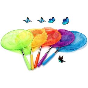 Kids Telescopic Butterfly Fishing Nets Great for Catching Insects Bugs Fish Caterpillar Ladybird Nets Outdoor Tools Colorful Extendable 34" Inch in Kuwait