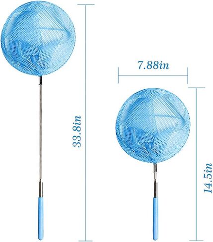 USATDD أطفال تلسكوبي فراشة شباك الصيد كبيرة لاصطياد الحشرات الحشرات الأسماك كاتربيلر الدعسوقة شبكات أدوات خارجية ملونة قابلة للتمديد 34 بوصة (5 حزمة) in Kuwait