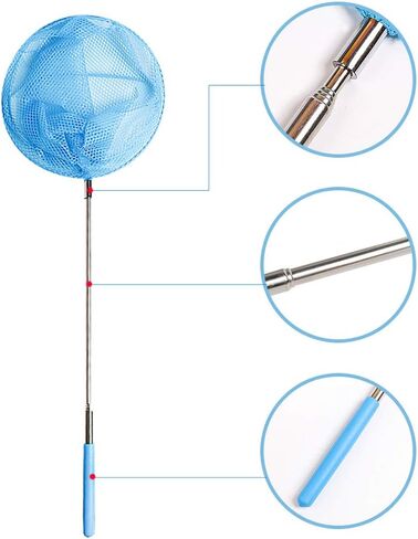 USATDD أطفال تلسكوبي فراشة شباك الصيد كبيرة لاصطياد الحشرات الحشرات الأسماك كاتربيلر الدعسوقة شبكات أدوات خارجية ملونة قابلة للتمديد 34 بوصة (5 حزمة) in Kuwait