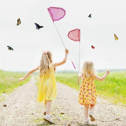 USATDD أطفال تلسكوبي فراشة شباك الصيد كبيرة لاصطياد الحشرات الحشرات الأسماك كاتربيلر الدعسوقة شبكات أدوات خارجية ملونة قابلة للتمديد 34 بوصة (5 حزمة) in Kuwait