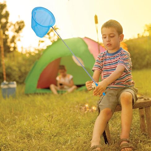 USATDD أطفال تلسكوبي فراشة شباك الصيد كبيرة لاصطياد الحشرات الحشرات الأسماك كاتربيلر الدعسوقة شبكات أدوات خارجية ملونة قابلة للتمديد 34 بوصة (5 حزمة) in Kuwait