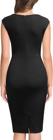 Miusol Women's Retro Ruffle Style Slim Work Pencil Dress in Saudi Arabia