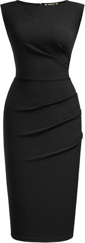 Miusol Women's Retro Ruffle Style Slim Work Pencil Dress in Saudi Arabia