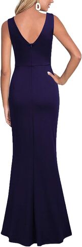 WOOSEA Women Sleeveless V Neck Split Evening Cocktail Long Dress in Saudi Arabia