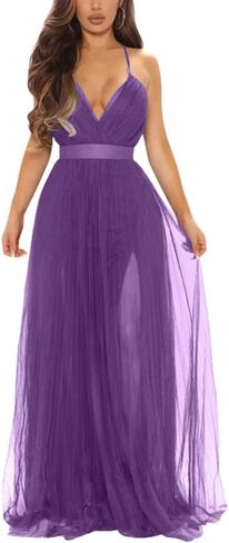 XXTAXN Women's Sexy Deep V Neck Split Cocktail Party Formal Bridesmaid Maxi Dress in Kuwait