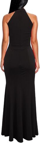 فستان سهرة طويل للسيدات من Berydress برقبة رسن أنيقة بدون أكمام وقابل للتمدد لحفلات الزفاف in Kuwait