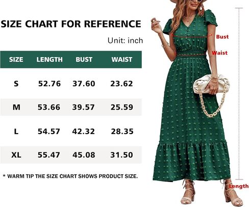 PRETTYGARDEN Womens Dresses 2023 Boho Dress Short Sleeve V Neck Swiss Dot Ruffle Tiered Maxi Dress Smocked Cocktail Dresses in Saudi Arabia