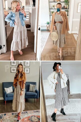 PRETTYGARDEN Summer Dresses for Women 2026 Casual Floral Boho Midi Sun Dress Puff Short Sleeve Flowy Beach Vacation Sundress in Kuwait