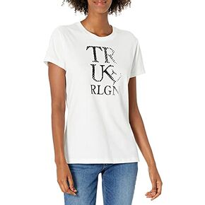 True Religion Women's Tilted Short Sleeve Crew Neck Tee in Kuwait