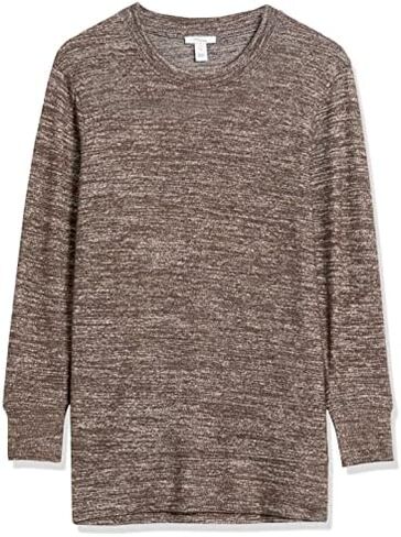 Daily Ritual Women's Cozy Knit Relaxed-Fit Long-Sleeve Side-Vent Crewneck Tunic in Saudi Arabia