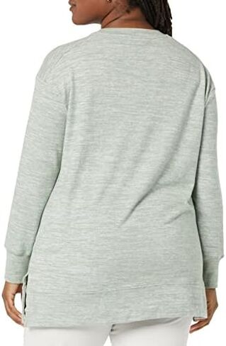 Daily Ritual Women's Cozy Knit Relaxed-Fit Long-Sleeve Side-Vent Crewneck Tunic in Saudi Arabia