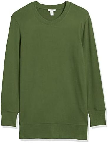 Daily Ritual Women's Cozy Knit Relaxed-Fit Long-Sleeve Side-Vent Crewneck Tunic in Saudi Arabia