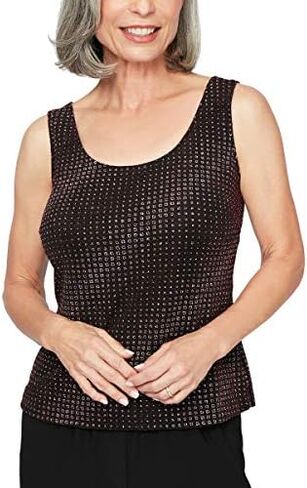 Alex Evenings Women's Jacket and Scoop Tank Top Velvet Twinset Petite Regular in Kuwait
