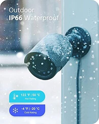 ANNKE 1080p Security Camera 4-in-1 CCTV Bullet Wired Camera, AHD/TVI/CVI/CVBS, IP66 Weatherproof Analog Surveillance Video Add–On Camera for Indoor and Outdoor Use, 100 ft Clear Night Vision - E200 in Kuwait