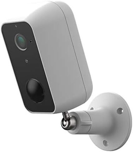 كاميرا Feit الكهربائية CAM/WM/WiFi/BAT 1080p HD خارجية تعمل بالبطارية واي فاي كاميرا مراقبة منزلية ذكية مع رؤية ليلية، صوت ثنائي الاتجاه، أبيض in Kuwait