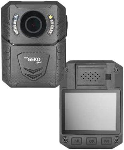 myGEKOgear Aegis 100 Super HD 1296p Police Body Camera, Audio Recording Wearable, Password Protected, 9 Hours, IP65 Waterproof, Night Vision, Police Body Camera for Law Enforcement in Kuwait