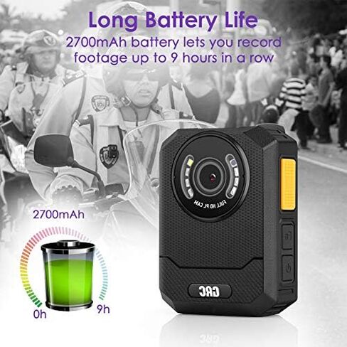 GRC 1296P Police Body Camera with Audio, 128GB Memory, Night Vision,2 Inch Display,Portable Waterproof Body Worn Camera,Premium Body Cam for Law Enforcement Recorder,Personal Use in Saudi Arabia